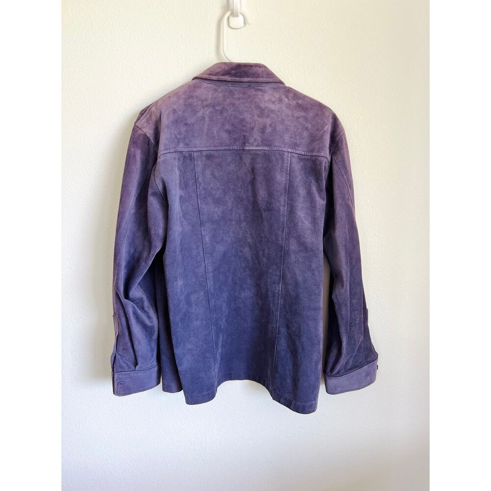 Vintage Purple Suede Button Up Jacket Golden Bear Women's Large - Picture 7 of 7
